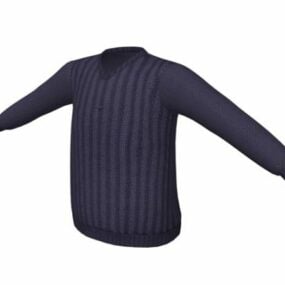 Navy Blue Sweater Men Fashion 3d model