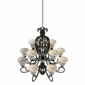 Neoclassical Style Home Chandelier 3d model