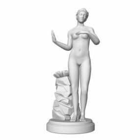 Middelaldersk kvinneskulptur statue 3d-modell