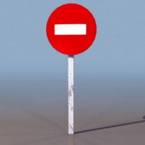 Sinal de proibição de entrada de estrada Modelo 3D