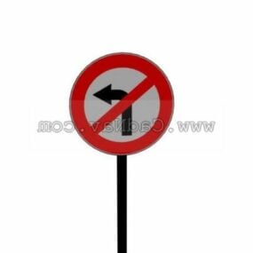 Prohibido girar a la derecha señales de tráfico modelo 3d