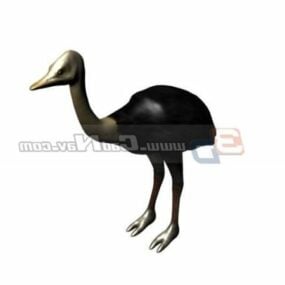 Modelo 3D de avestruz animal do Norte da África