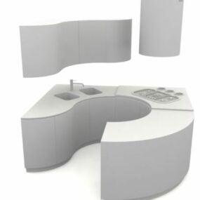 抽象形状厨房柜台3d模型