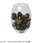 Glass Vase Oak Nuts