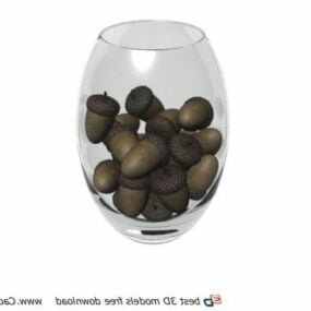 Glass Vase Oak Nuts 3d model