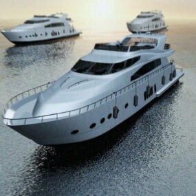 Moderní oceánské jachty člun 3D model