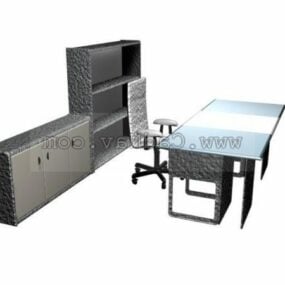 Perabot Meja Pejabat Dengan Kabinet Pemfailan model 3d
