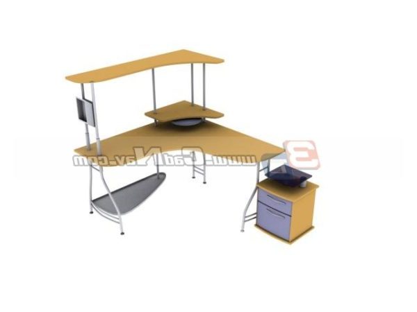 Office Furniture Desk With File Cabinet Free 3ds Max Model Max