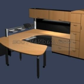 Ofis Mobilyaları Masaları ve Dolap Duvarı 3d modeli