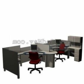 Model 3d Partisi Perabot Kantor Meja Komputer