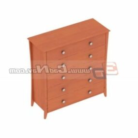 Office Wooden File Cabinet 3d model