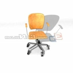 Yellow Office Chair Furniture With Wheels 3d model