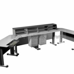 3D-модель сучасної кабіни, столу, робочої станції, меблів