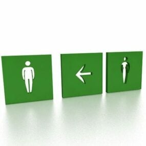 Office Exit Sign Board 3d model