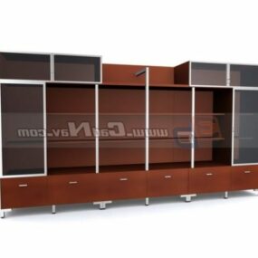 Office Filing Cabinet Wooden Shelf 3d model