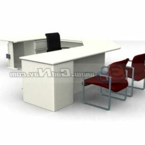オフィス家具スタッフテーブル3Dモデル