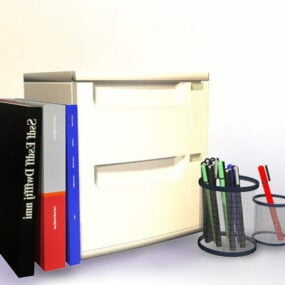 Kancelářský nábytek sada papírnictví 3D model