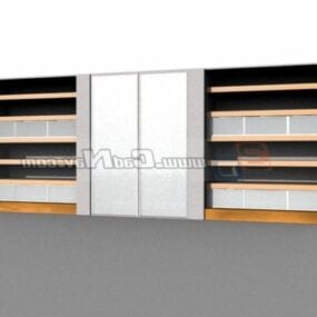 3д модель офисной стенки, мебели