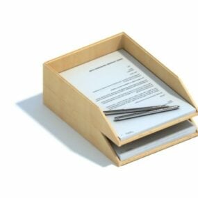 Wooden File Holder Office Rack 3d model