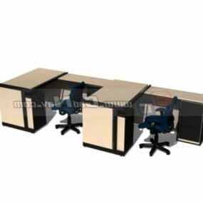 Office Workstation Furniture Layout 3d model