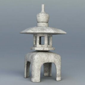 Japanese Architecture Stone Garden Lantern 3d model