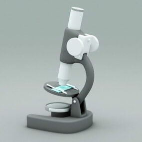 דגם תלת מימד של מיקרוסקופ ישן של בית חולים