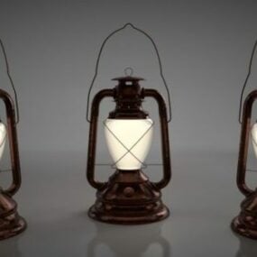 نموذج ثلاثي الأبعاد لمصباح الزيت العتيق من القرن التاسع عشر