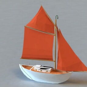 Old Small Sailboat 3d model