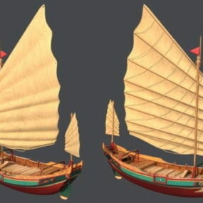 Forntida segelfartyg 3d-modell