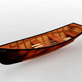 Vecchio modello 3d della barca di legno