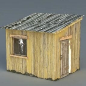 نموذج منزل سقيفة الخشب القديم ثلاثي الأبعاد