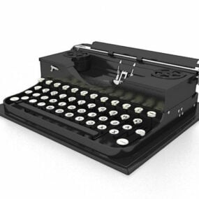 办公室旧打字机3d模型
