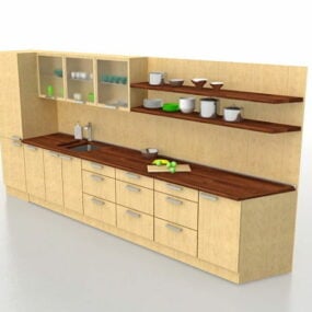 3д модель настенных кухонных шкафов