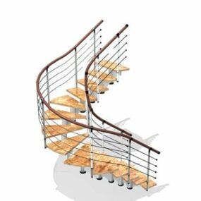 Treppe mit Regalen unter 3D-Modell