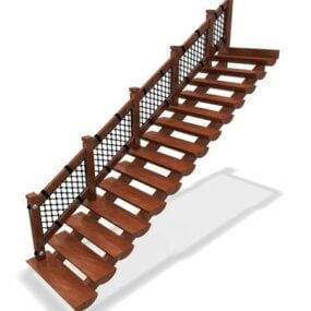 Home Open Riser Stair Design 3d model