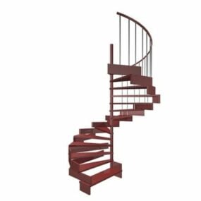 Mô hình 3d thiết kế cầu thang xoắn ốc phong cách mở