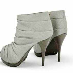 时尚露趾踝靴3d模型