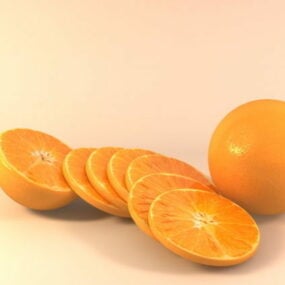 Jídlo Pomeranč A Plátky 3D model