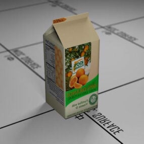 橙汁纸盒3d模型