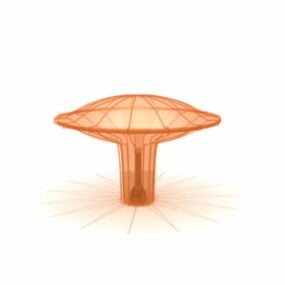 Furnitur Lampu Jamur Oranye model 3d