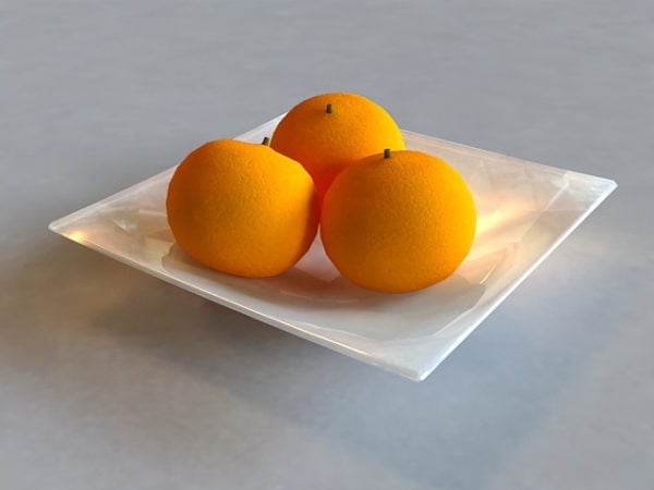 Pomarańczowe Owoce Na Talerzu