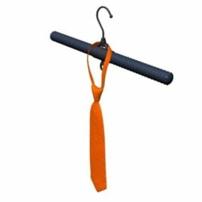 Orange Color Paisley Tie 3d model