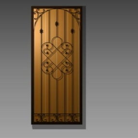 House Ornamental Brass Door 3d model