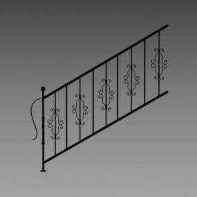 Ornamental Stair Iron Handrails 3d-modell