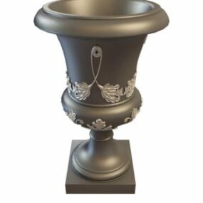 Urna ornamental de latón modelo 3d