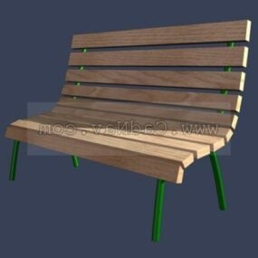 Drewniane ławki parkowe na świeżym powietrzu Model 3D