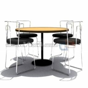 Meja Makan Taman Furnitur Luar Ruangan model 3d