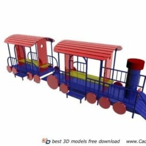 Véhicule de train pour aire de jeux extérieure modèle 3D