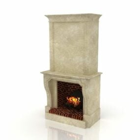 Outdoor Stone Fireplace 3d model