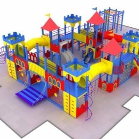 Dzieci na świeżym powietrzu Castle Model 3D zestawu zabaw